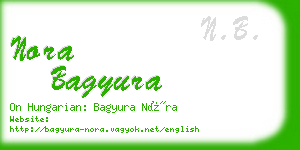 nora bagyura business card